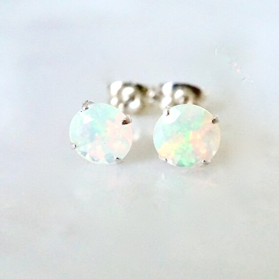 Etsy opal stud earrings deals