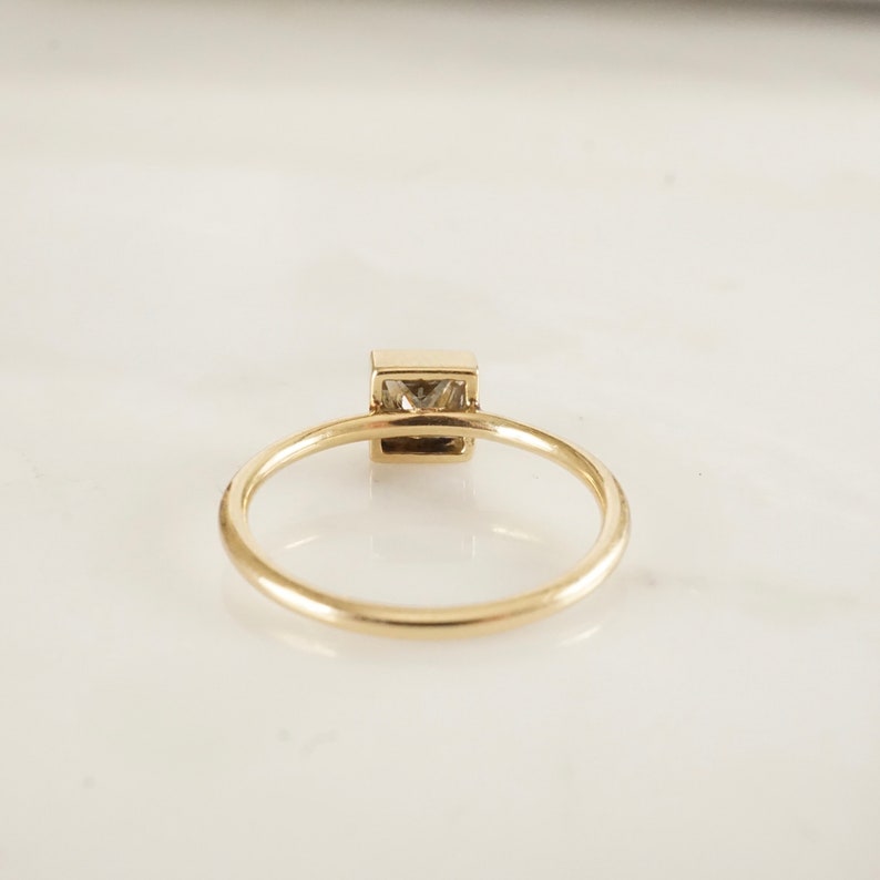 Salt and Pepper Diamond Ring Grey Princess Cut Engagement Etsy