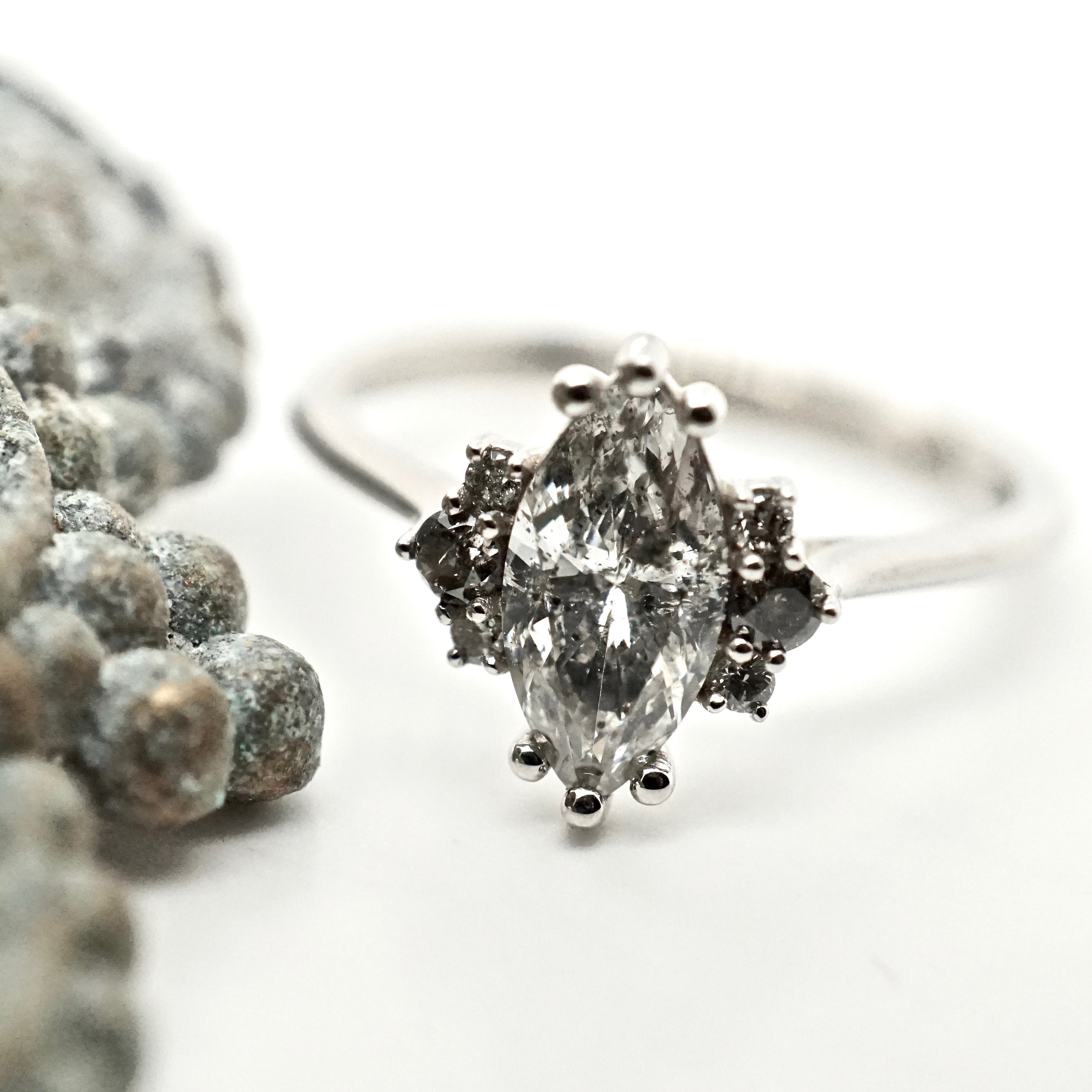 Marquise salt and pepper best sale diamond