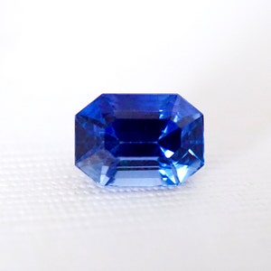 3.70 Carat Emerald Cut Unheated Blue Sapphire - GIA Certified