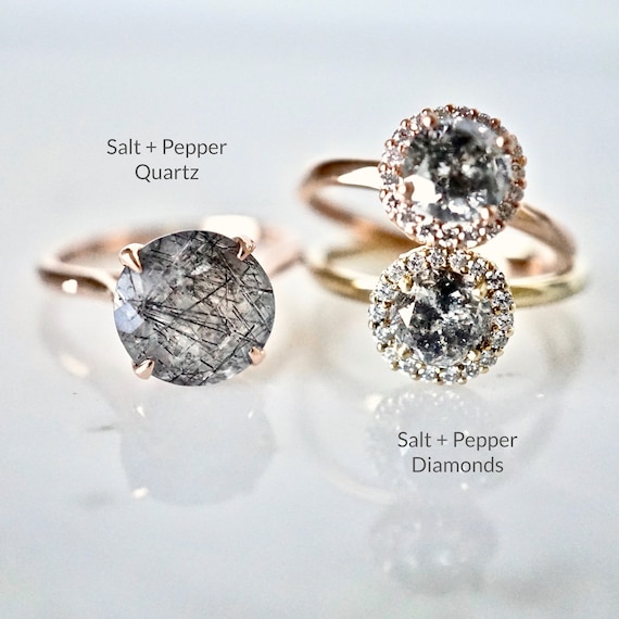 Salt and on sale pepper quartz ring