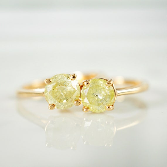 Etsy yellow diamond sale ring