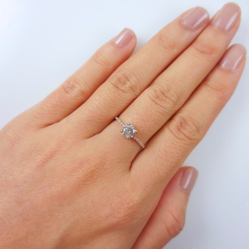 Salt and Pepper Diamond Ring Custom Salt and Pepper Diamond Etsy