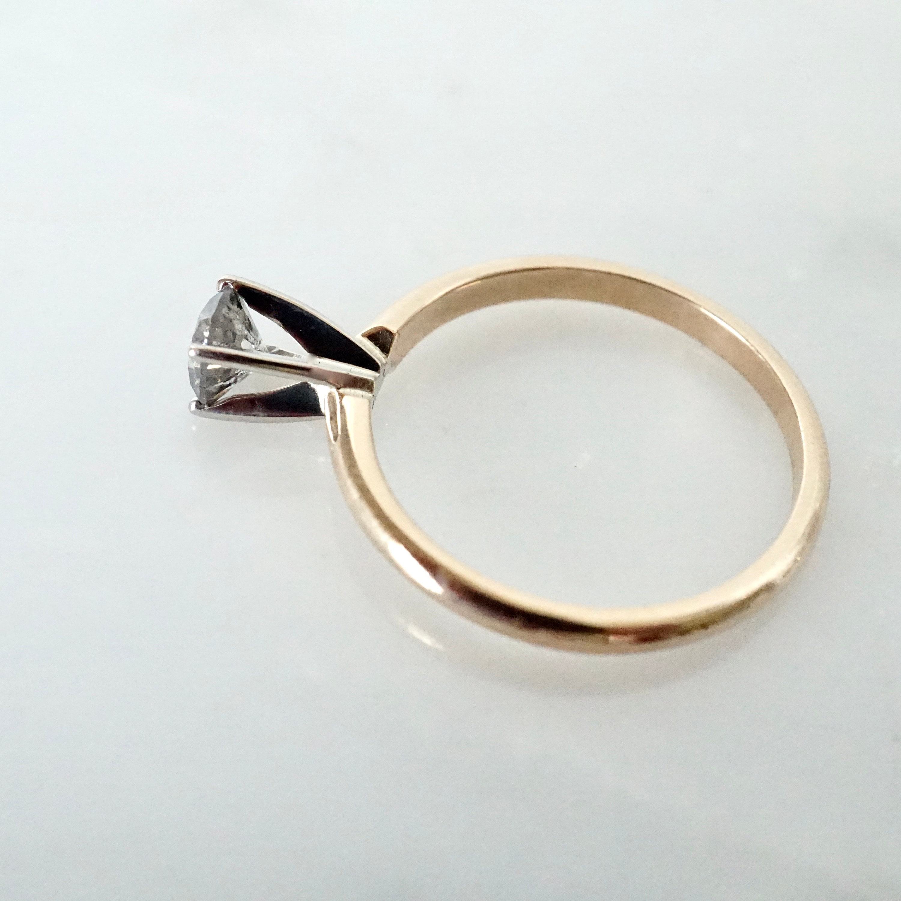Grey Diamond Ring Salt and Pepper Diamond Ring Half carat | Etsy