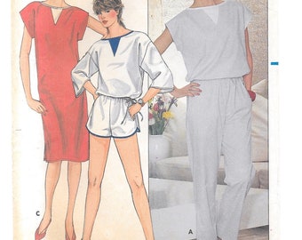 A Loose-Fitting Pullover Shift Dress or Top, Pull-On Shorts & Pants Pattern for Women: Uncut - Size 8' • Butterick 4932 ~ Free Shipping!