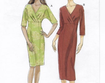 A Semi-Fitted, Above Waist Dress Sewing Pattern for Women: Uncut - Sizes 6-8-10-12, Bust 30-1/1"-34" ~ Very Easy Vogue 8682 ~ Free Shipping!