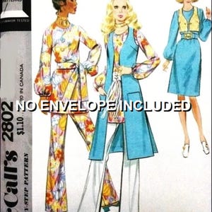 A Dress, Tunic, Bolero / Long Vest & Flared Pants Pattern for Women: Uncut - Size 18 Bust 40&quot; • McCall&#39;s 2802 ~ Free Shipping! ~ NO ENVELOPE