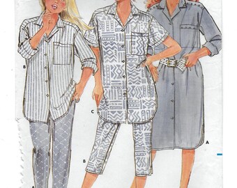 A Straight Short/Long Sleeve Shirt/ShirtDress & Elastic Waist Pants Pattern for Girls: Uncut- Sizes 7-8-10 • Butterick 4898 ~ Free Shipping!