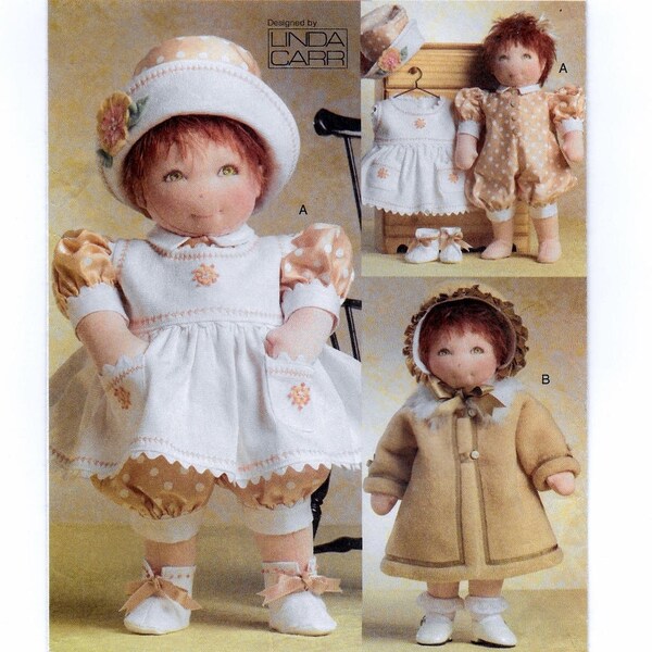 A Sewing Pattern for 15" Baby Doll Clothes: Dress, Jumpsuit, Hat, Bootie, Coat, Bonnet - Uncut ~ Vogue 8277