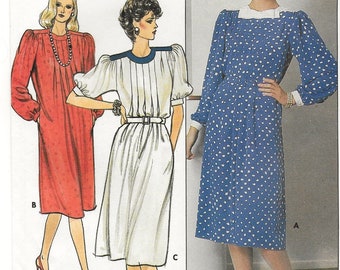 An A-Line, Side Pockets, Long or Above-Elbow Sleeve Dress Sewing Pattern for Women: Uncut - Sizes 14-16-18 • Butterick 3327 ~ Free Shipping!