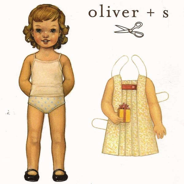 An A-Line, Sleeveless, Front Box Pleat Dress Pattern for Infants-Toddlers: Uncut - Sizes 6-12 Mo., 12-18 Mo., 18-20 Mo., 2T, 3T - Oliver + S