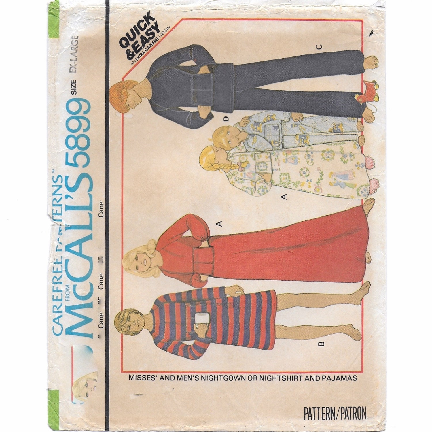 A Nightgown / Nightshirt Pajama Top and Pajama Bottom Sewing Etsy