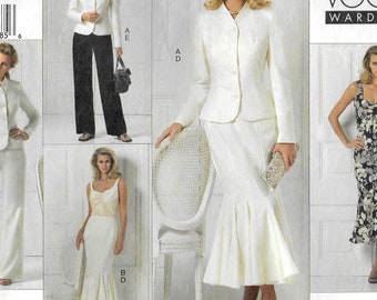 A 5 Piece Ensemble Pattern for Women: Jacket, Top, Dress, Skirt & Pants - Uncut - Sizes 16-18-20, Bust 38"-42" ~ Vogue 2898 ~ Free Shipping!