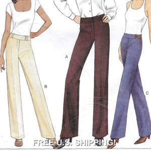 A Wide-Legged Below Waist Pants w/Waistband Variations Pattern for Women: Uncut - Sizes 18-20-22 Waist 32&quot;-37&quot; ~ Vogue 7685 ~ Free Shipping!