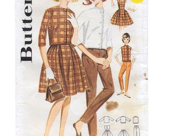 A Jacket, Buttoned Vest, Full Skirt Jumper, Blouse, Skirt & Pants Pattern for Girls: Size 7, Breast 25&quot; • Butterick 2445 ~ Free Shipping!