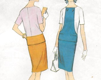 A Short Sleeve, Back Zip Top and Straight Skirt Sewing Pattern for Women: Uncut - Retro Size 12, Bust 32" • McCall's 8666