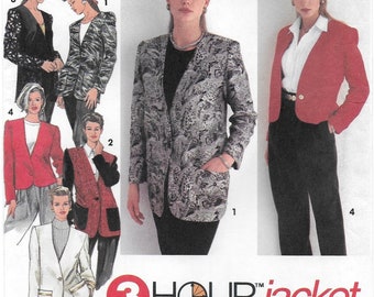 A Classic Collarless, 1- Button Jacket Sewing Pattern for Women: Uncut - Sizes 12-14-16, Bust 34"-38" • Simplicity 8622 ~ Free Shipping!