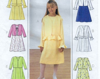 A Sleeveless Princess Seam Dress & Short Jacket Pattern for Girls: Uncut- Sizes 12-14-16 Breast 30"-34" ~ Butterick 3779 ~ Free Shipping!