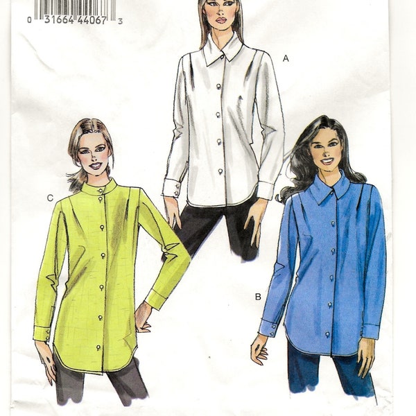 A Long Sleeve, Round Hemline Shirt with Collar Variations Sewing Pattern for Women: Uncut - Sizes 8-10-12-14, Bust 31-1/2"-36" ~ Vogue 8746