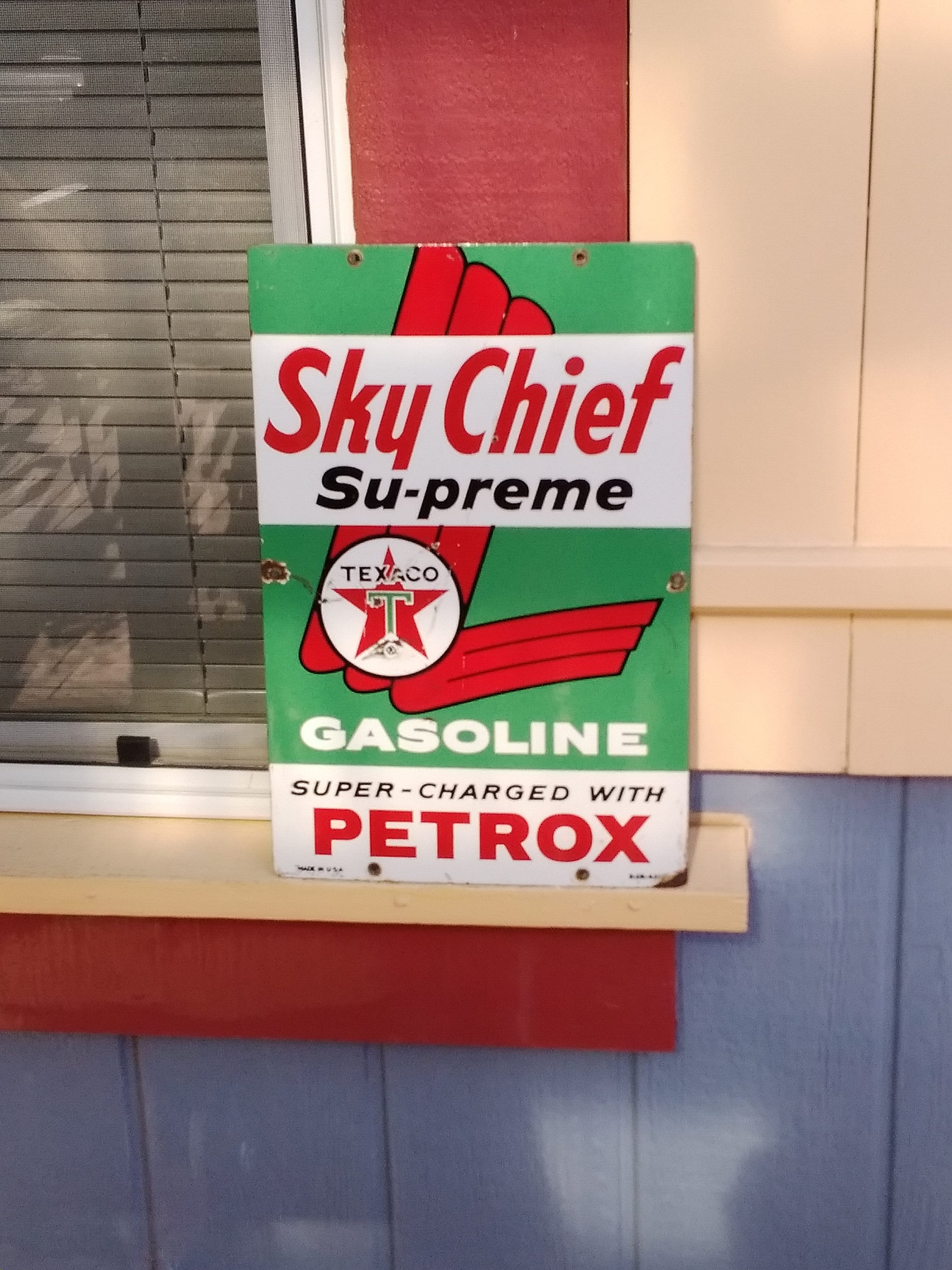 Texaco Sky Chief With Petrox Porcelain Gas Pump Sign PRICE REDUCED 25% ...