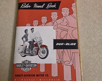 61/62 Harley Riders Handbook FL FLH Dual Glide  - Original envelope since 1962 60 pages. Excellent Condition