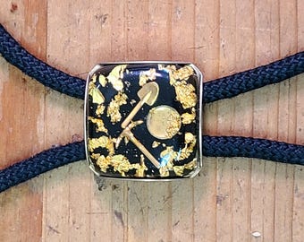 Miner's Bolo Tie - Pick - Shovel - Gold