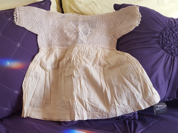 Exquisite Victorian Hand Crocheted Infant Dress - image 6