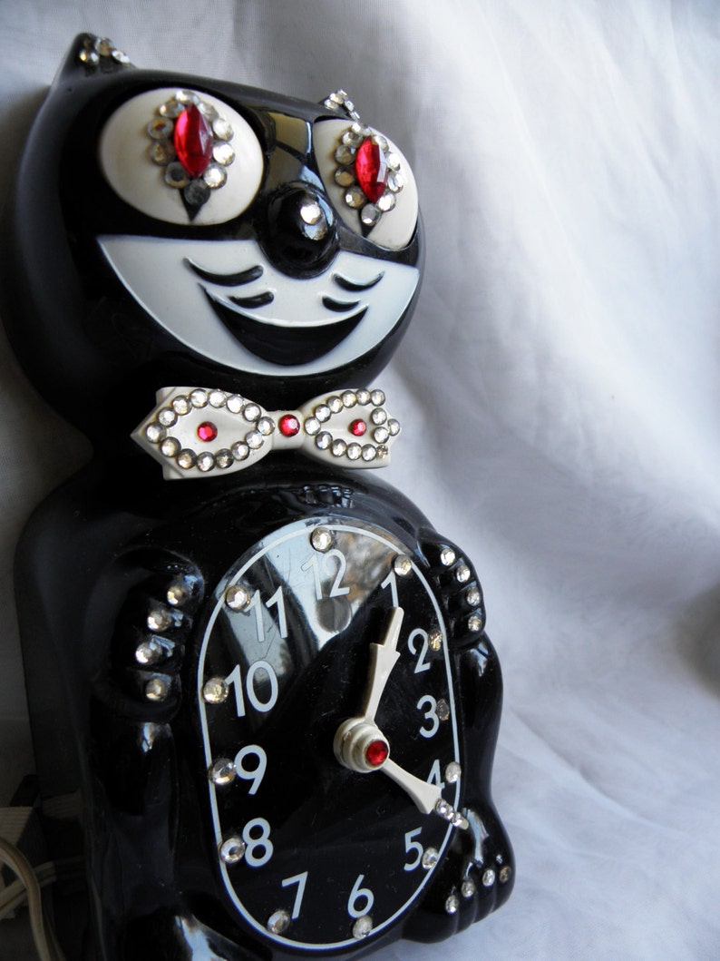 Jeweled Kit Kat Clock 1960's with Original Box | Etsy