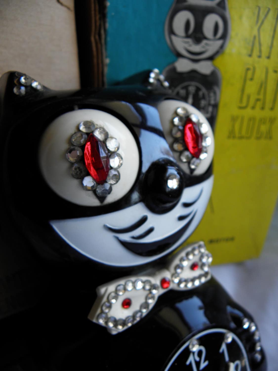 Jeweled Kit Kat Clock 1960's with Original Box Etsy