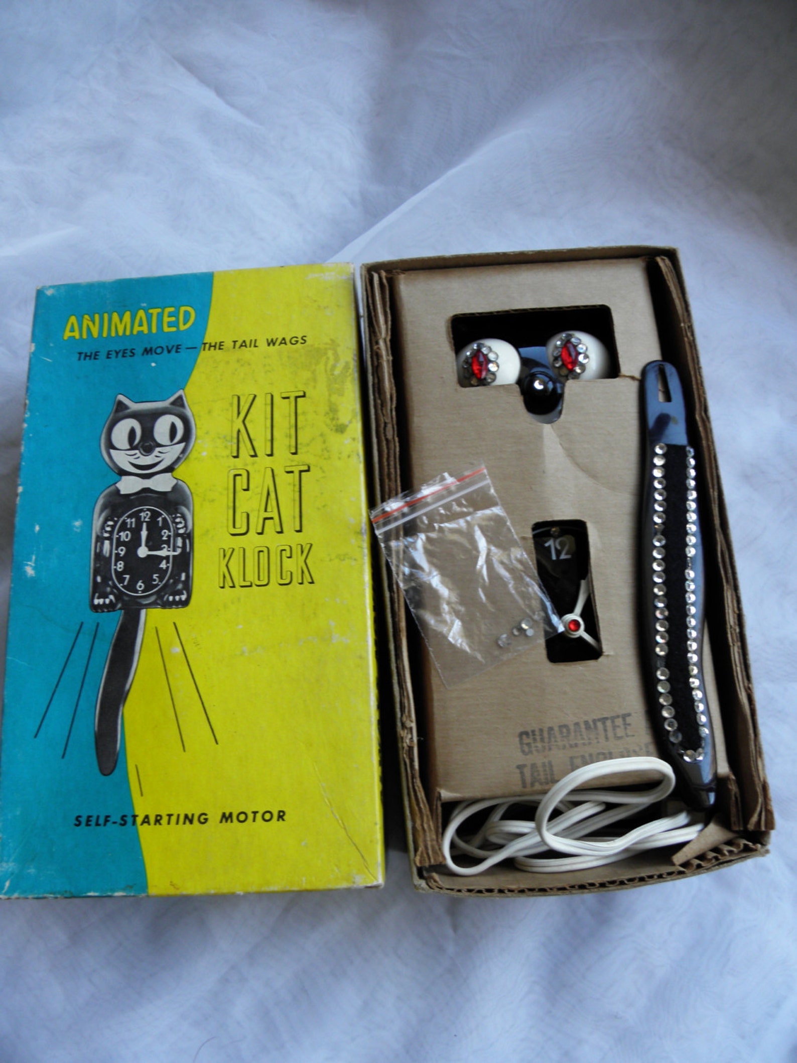 Jeweled Kit Kat Clock 1960's with Original Box Etsy