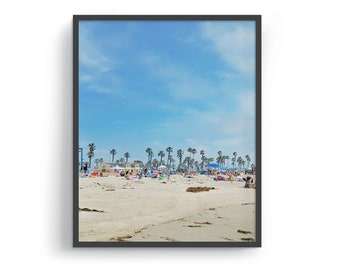 Coastal Home Decor, Mission Beach Wall Art, Pacific Ocean Printable Art, California Instant Download Art Print