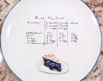 Handwritten Recipe -  Custom Plate - Grandma's recipe -  Family Heirloom
