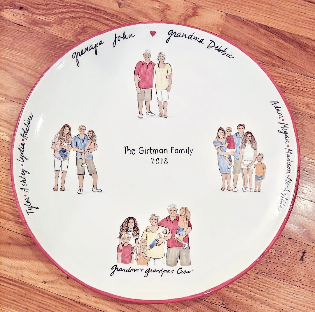 Family Keepsake Grandparents Gift Personalized Plate Etsy