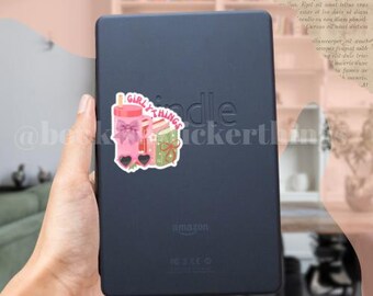 ガーリーなもの ロマンス リーダー 本 本っぽい Kindle ステッカー ダーク ロマンス ステッカー キスカット ステッカー