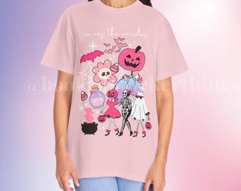 Pink Halloween Tee, Girly Spooky Comfort Colors Shirt