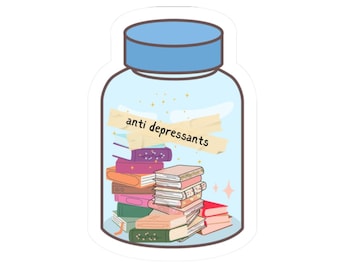 Kiss-Cut Stickers antidepressant books  Bookish Kindle Stickers Dark Romance