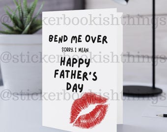 Grappige 'Bed Me Over Sorry I Mean Happy Father's Day'-wenskaart | Kusafdruk