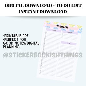 printable to do list | minimal | digital download| instant download | planner