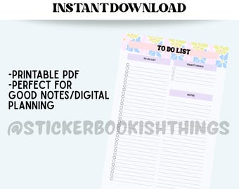 printable to do list | minimal | digital download| instant download | planner