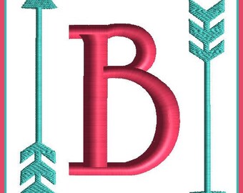 Arrow Monogram Font Frame Embroidery Design Embroidery Design Arrow Embellishment Embroidery Design Arrow Design Fill Stitch