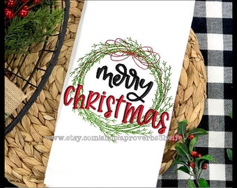 Frohe Weihnachten Stickdatei - Bauernhaus - Sketch Stitch Kranz Stickdatei - Bean Stitch Stickdatei 6 Größen 100x100