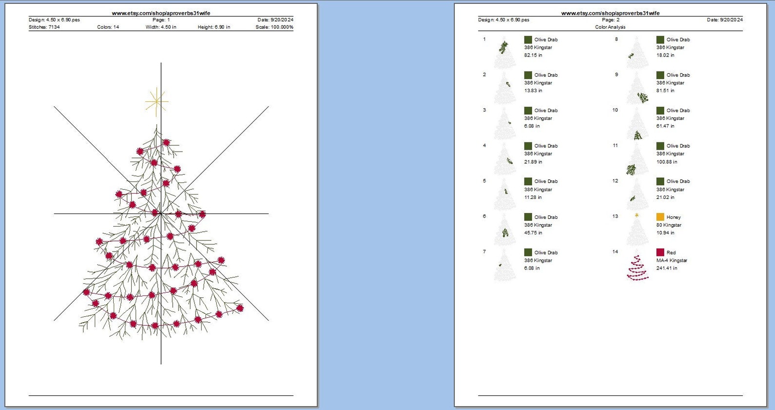 Bean Stitch Christmas Tree Embroidery Design Farmhouse Christmas