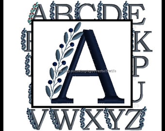 Monogram Font Frame Embroidery Design 4x4 Hoop Size Farmhouse Embroidery Design Font INCLUDED Machine Embroidery