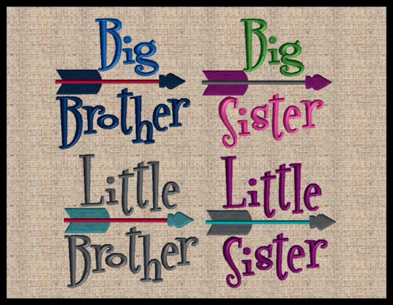 Geschwister Stickmuster kleinen Bruder großer Bruder große Etsy