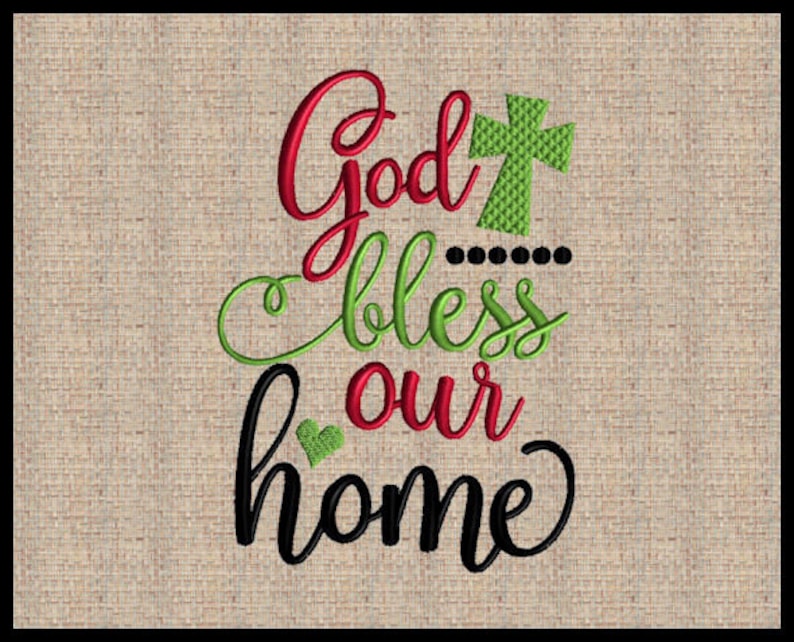 God Bless Our Home Machine Embroidery Design Scripture Etsy