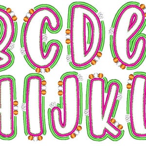 5 Inch Monogram Font Set | Outline Doodle Font Machine Embroidery ...