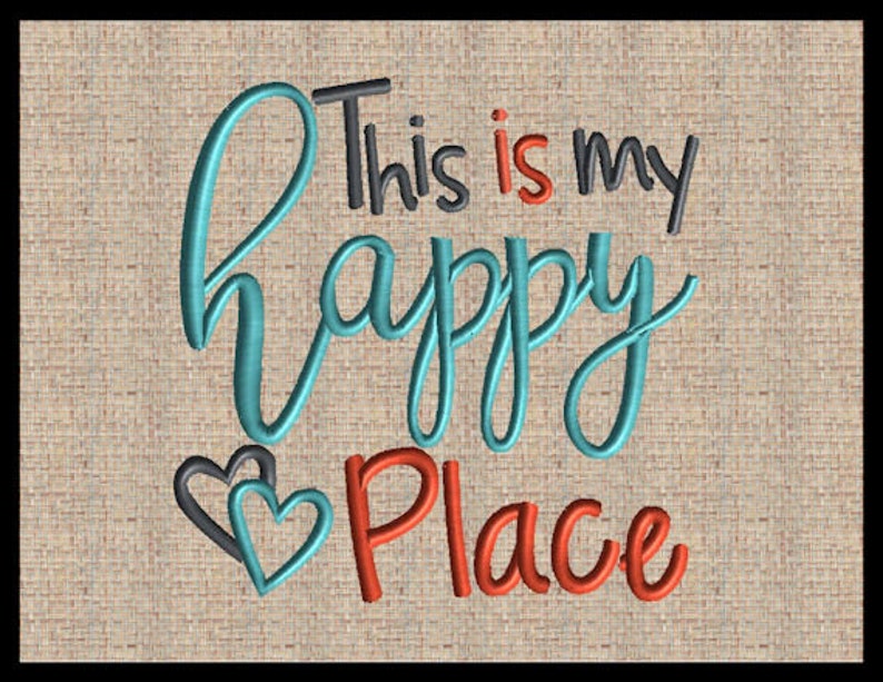 This is My Happy Place Embroidery Design Summer Embroidery Etsy