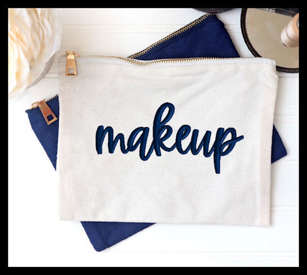 Makeup Embroidery Design Cosmetic Bag Embroidery Design Word Makeup Bag