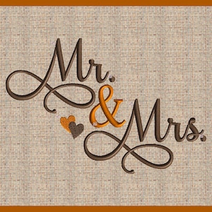 Mr and Mrs Embroidery Design  Mr and Mrs  Wedding Embroidery Design Fall Embroidery Design