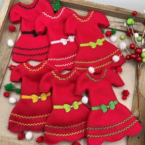 Handmade Elf Dress: Red Fleece 12 Inch Doll Clothes